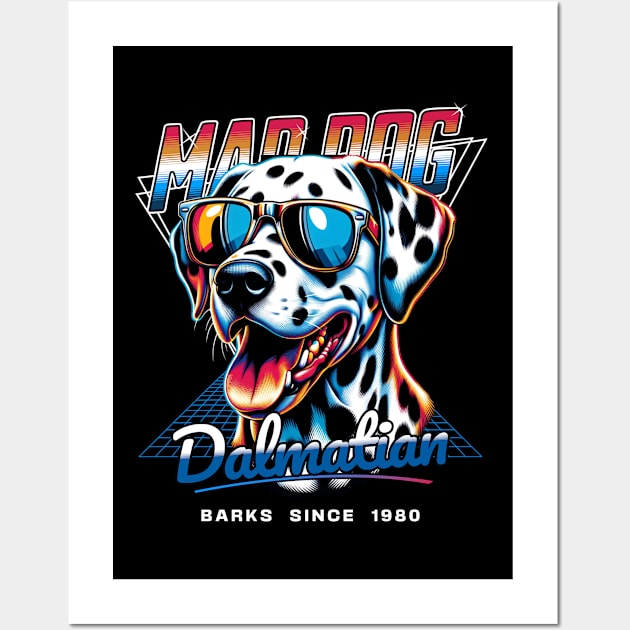 Mad Dog Dalmatian Dog Wall Art by Miami Neon Designs